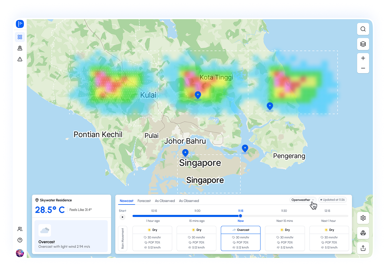 Pluvia rAIn Dashboard preview